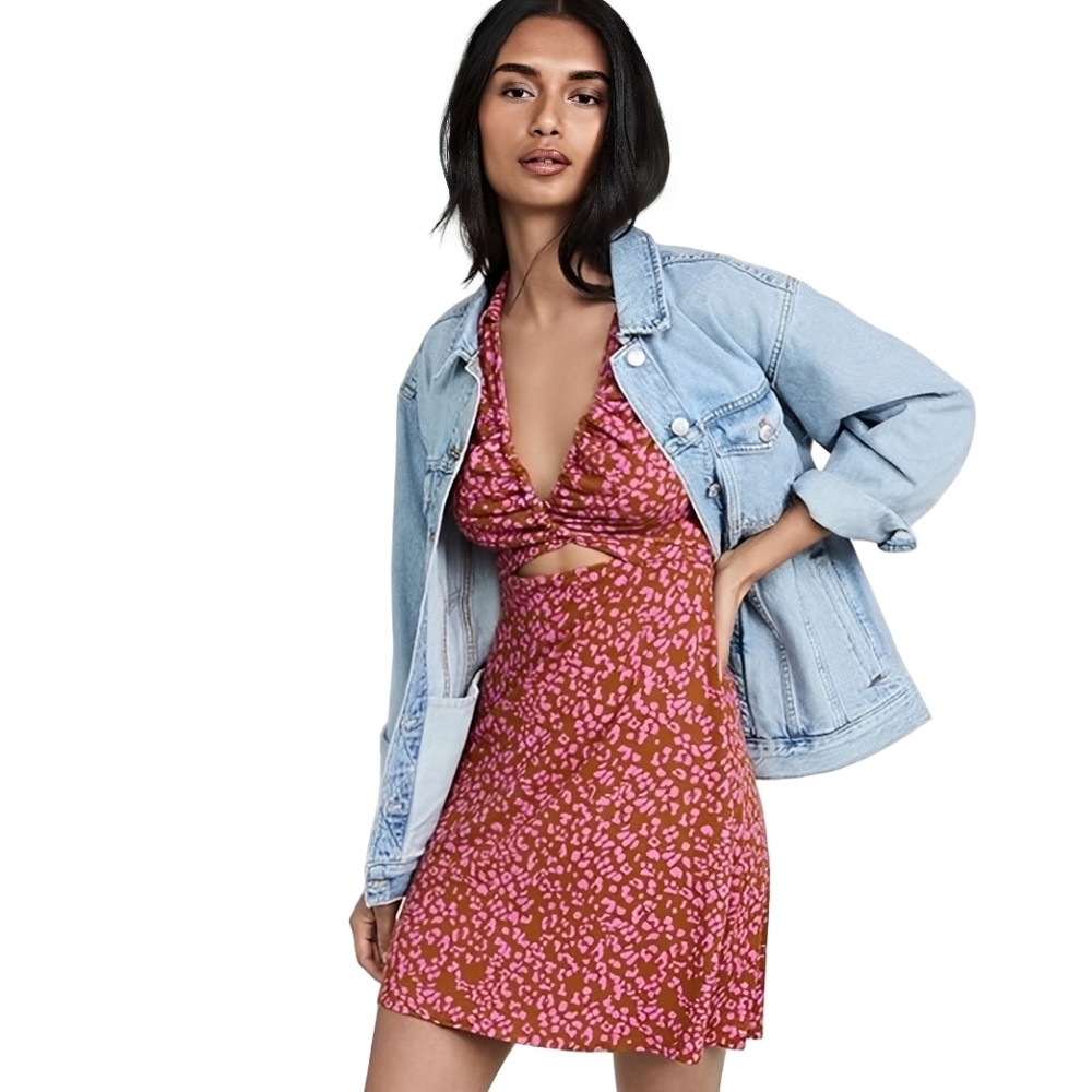 Free People Women's Marsaille Front-Cutout Tie-Waist Dress Med Coquette Boho